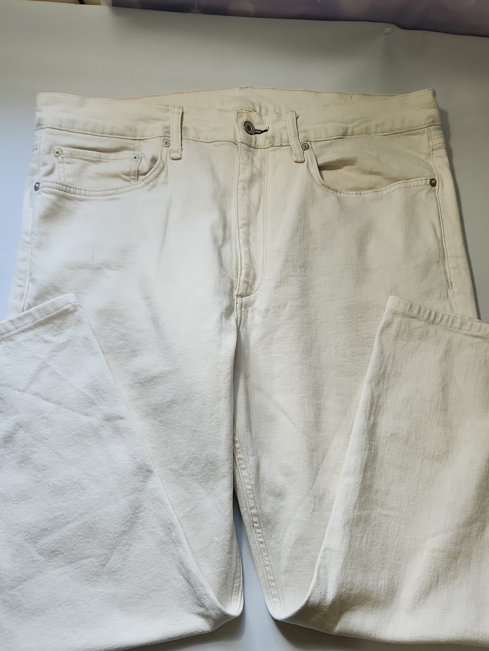 rag & bone Men's Off White Straight Jeans